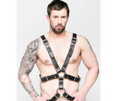 Love In Leather Mens Full Body BDSM Leather Brace - - Cuffs And Restraints